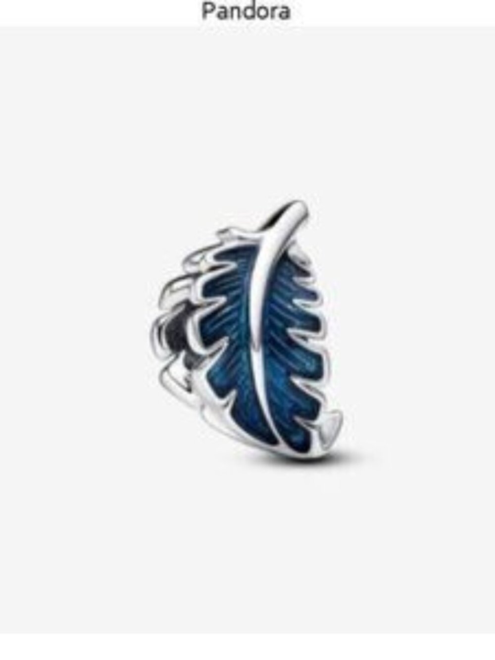 Pandora Blue Curved Feather Charm